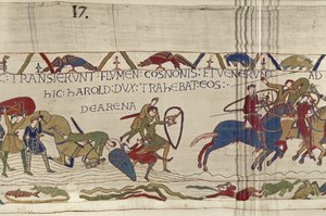 Harold arrastra a los soldados normandos de las arenas movedizas, Tapiz de Bayeux de Unbekannt Unbekannt